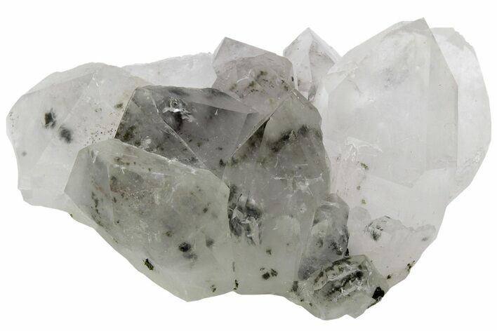 Quartz Crystal Cluster with Epidote Inclusions - China #214686